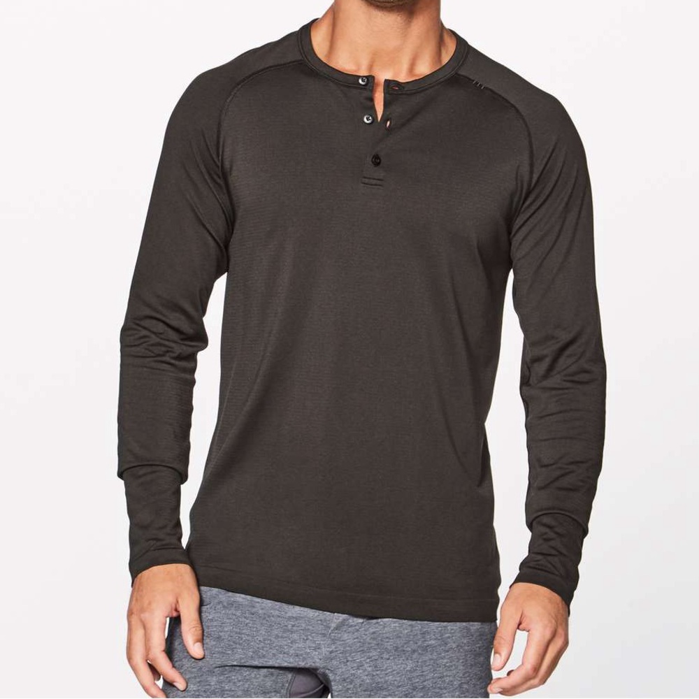 Lululemon Black Henley long sleeve